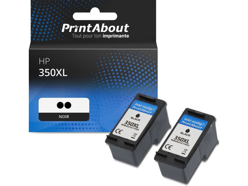 Cartouche compatible HP 350XL (CB336EE) - 2x Noir - Grande capacité - Multipack