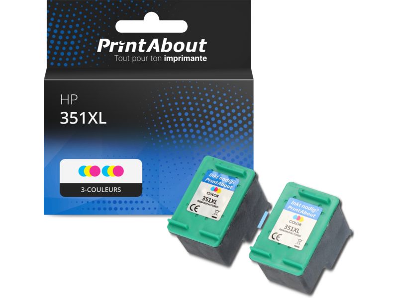 Cartouche compatible HP 351XL (CB338EE) - 3-couleurs - Grande capacité - Multipack
