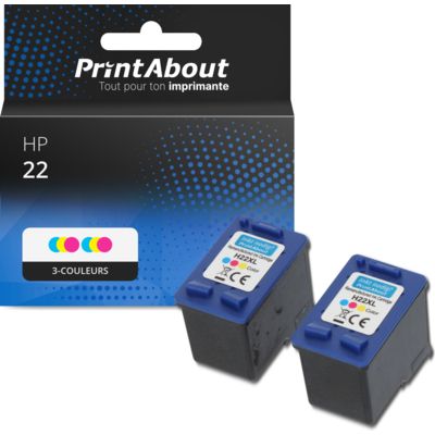 Cartouche compatible HP 22 (C9352AE) - 3-couleurs - Multipack