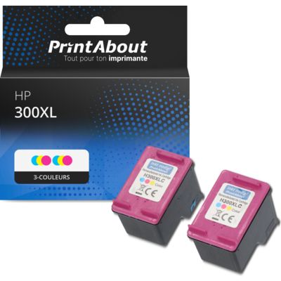 Cartouche compatible HP 300XL (CC644EE) - pack de 2 - 3 couleurs - Grande capacité - Multipack