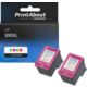 Cartouche compatible HP 300XL (CC644EE) - pack de 2 - 3 couleurs - Grande capacité - Multipack