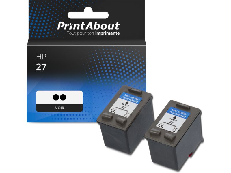 Cartouche compatible HP 27 (C8727AE) - 2x Noir - Multipack