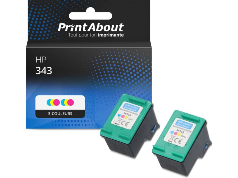 Cartouche compatible HP 343 (C8766EE) - 3-couleurs - Multipack