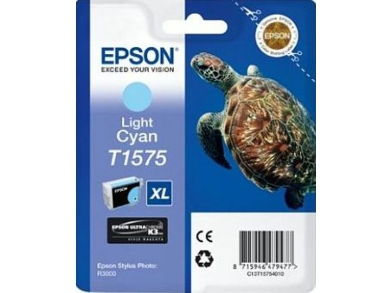 Epson T1575 - 25.9 ml - cyan clair - originale - blister - cartouche d'encre - pour Stylus Photo R3000