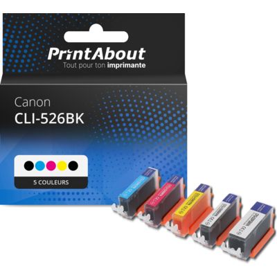 Cartouche compatible Canon CLI-526BK - 5 couleurs - Multipack