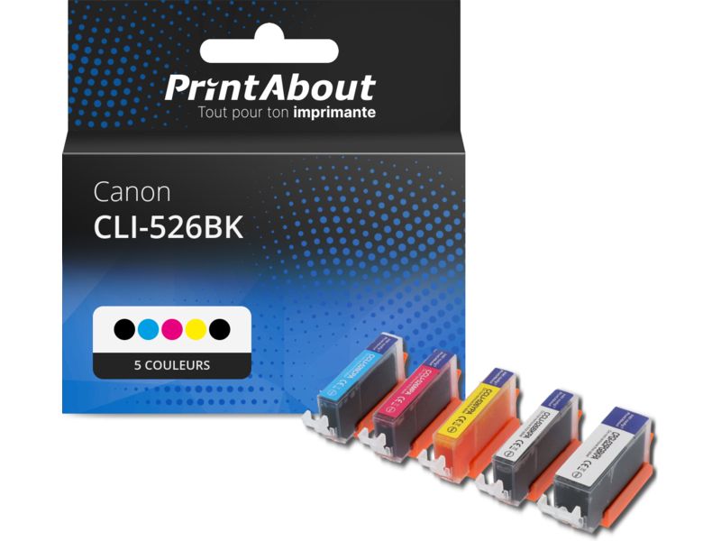 Cartouche compatible Canon CLI-526BK - 5 couleurs - Multipack