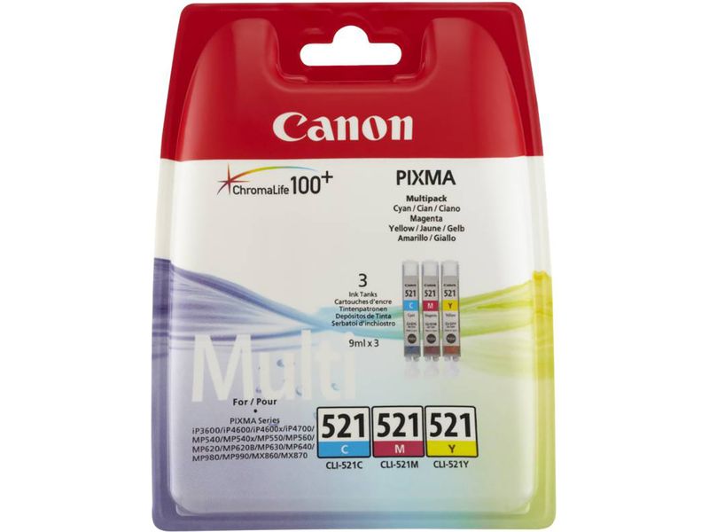 Canon CLI-521C/M/Y Inktcartridge 3-kleuren Multipack