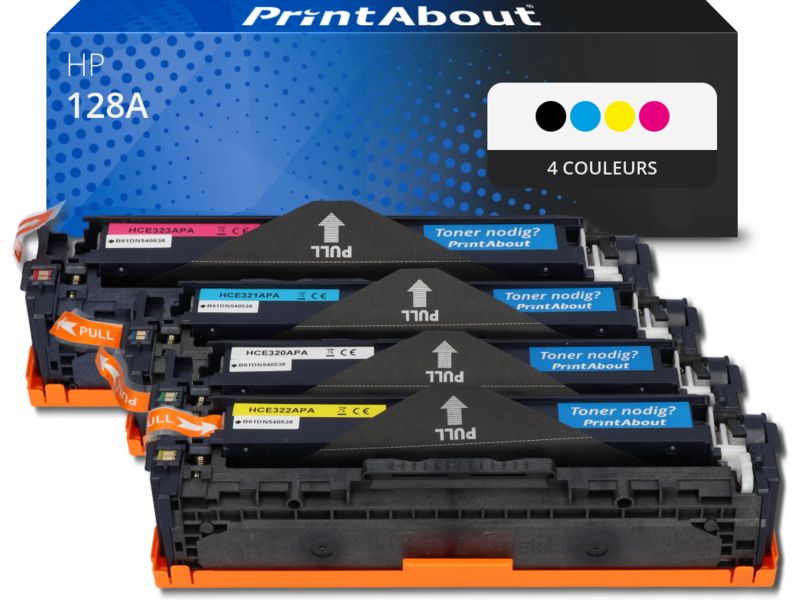 Toner compatible HP 128A (CE320A) - 4 couleurs - Multipack