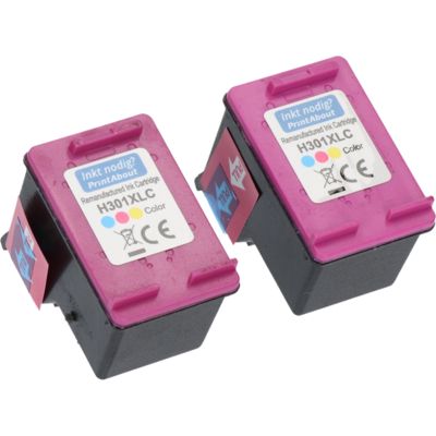 Cartouche compatible HP 301XL (D8J46AE) - pack de 2 - 3 couleurs - Grande capacité - Multipack