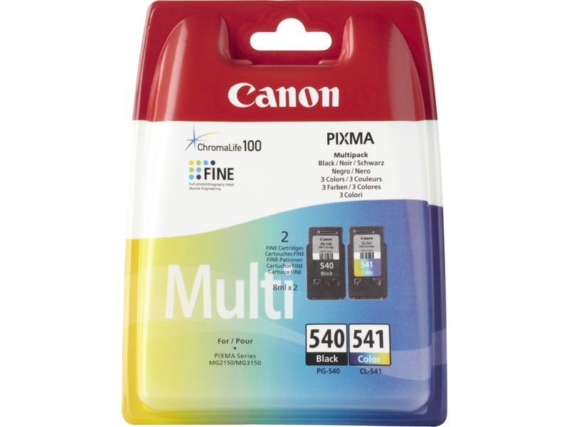 Canon PG-540 / CL-541 Multipack - Pack de 2 cartouches d'encre originales - noir, couleurs (cyan, magenta, jaune)