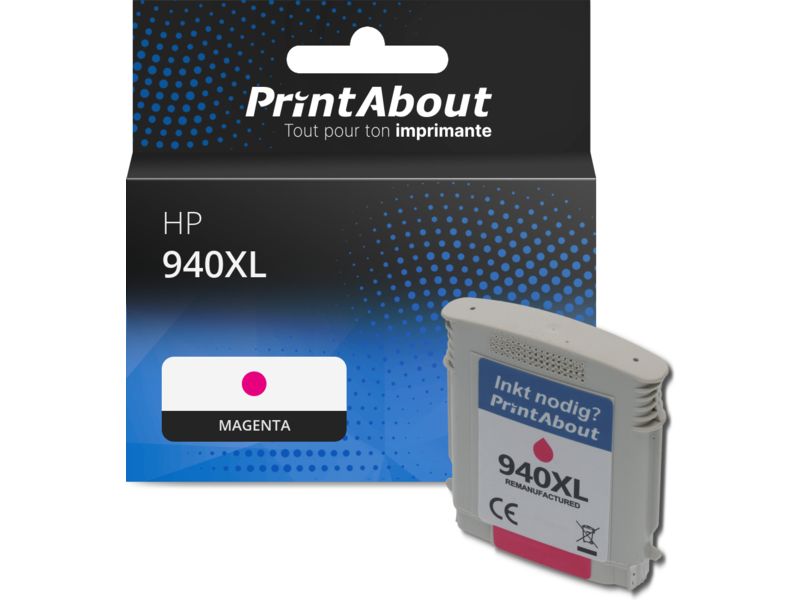 Cartouche compatible HP 940XL (C4908AE) - Magenta - Grande capacité