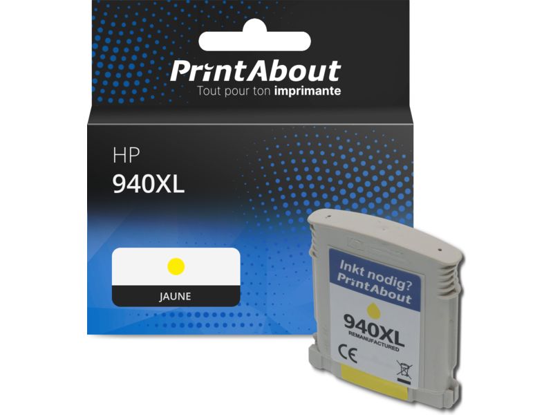 Cartouche compatible HP 940XL (C4909AE) - Jaune - Grande capacité