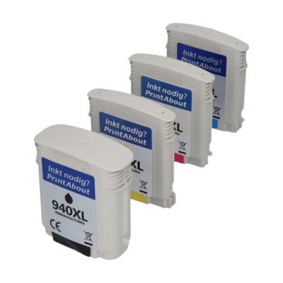 Cartouche compatible HP 940XL (C4906AE) - 4 couleurs - Grande capacité - Multipack
