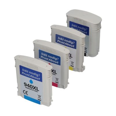 Cartouche compatible HP 940XL (C4906AE) - 4 couleurs - Grande capacité - Multipack