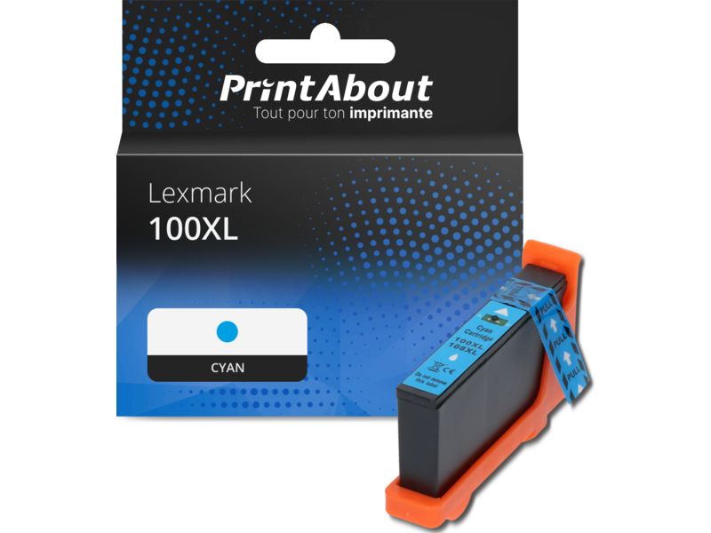 Cartouche compatible Lexmark 100XL (14N1069E) - Cyan - Grande capacité