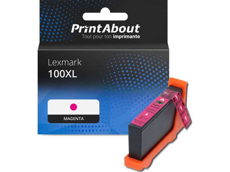 Cartouche compatible Lexmark 100XL (14N1070E) - Magenta - Grande capacité