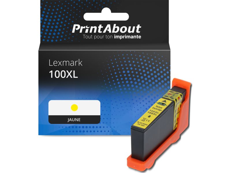 Cartouche compatible Lexmark 100XL (14N1071E) - Jaune - Grande capacité