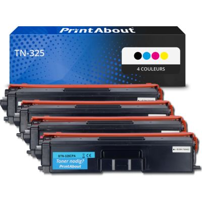Toner compatible Brother TN-325 - 4 couleurs - Grande capacité - Multipack