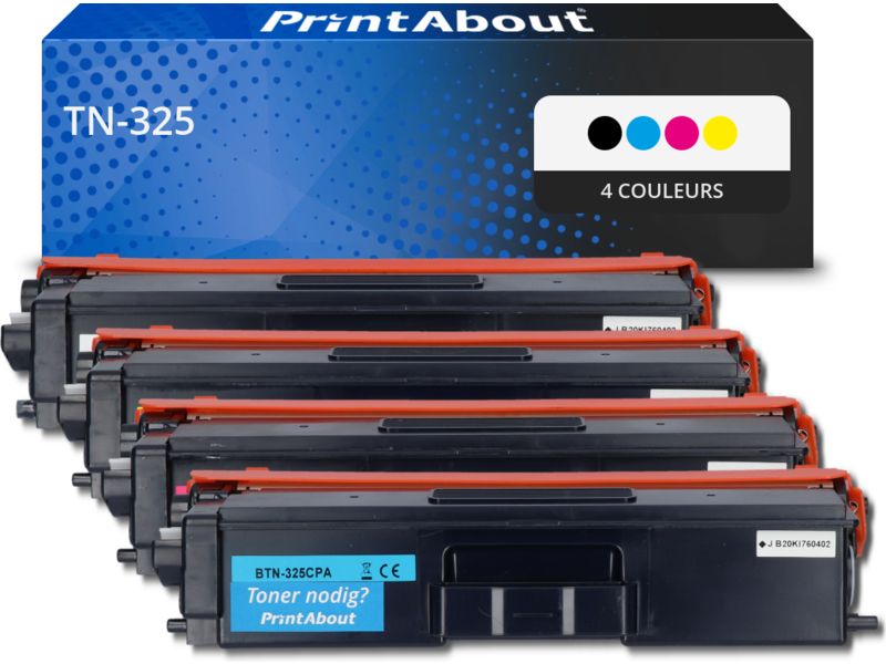 Toner compatible Brother TN-325 - 4 couleurs - Grande capacité - Multipack