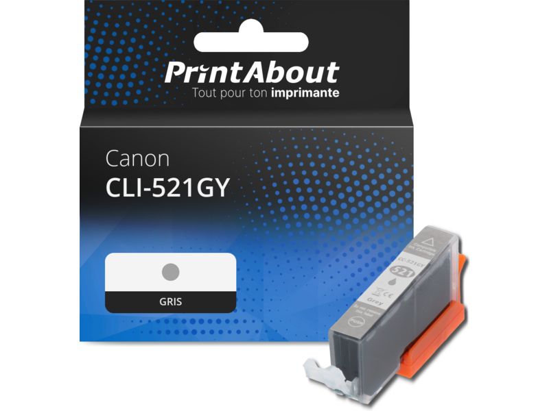Cartouche compatible Canon CLI-521GY - Gris
