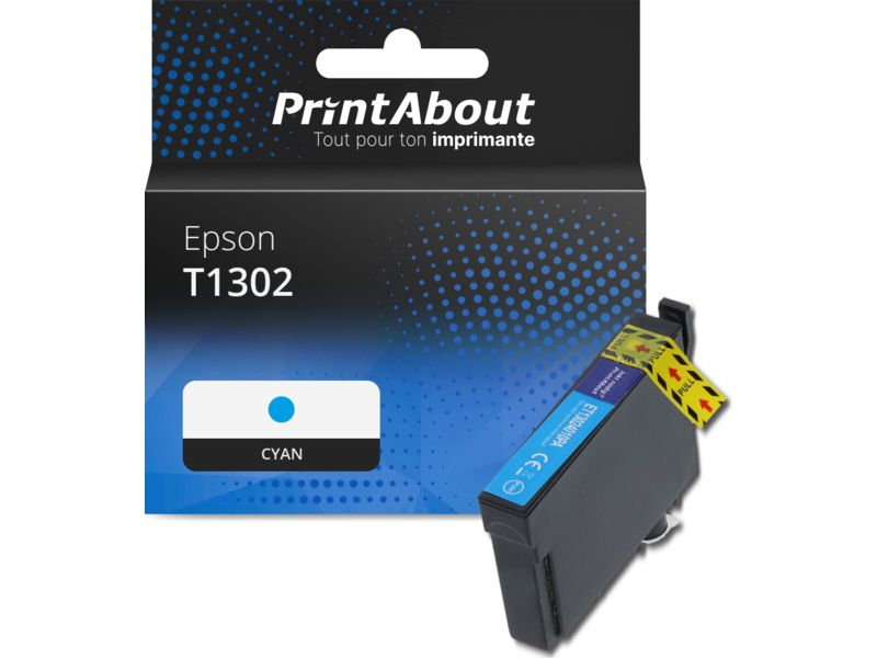 Cartouche compatible Epson T1302 - Cyan - Grande capacité