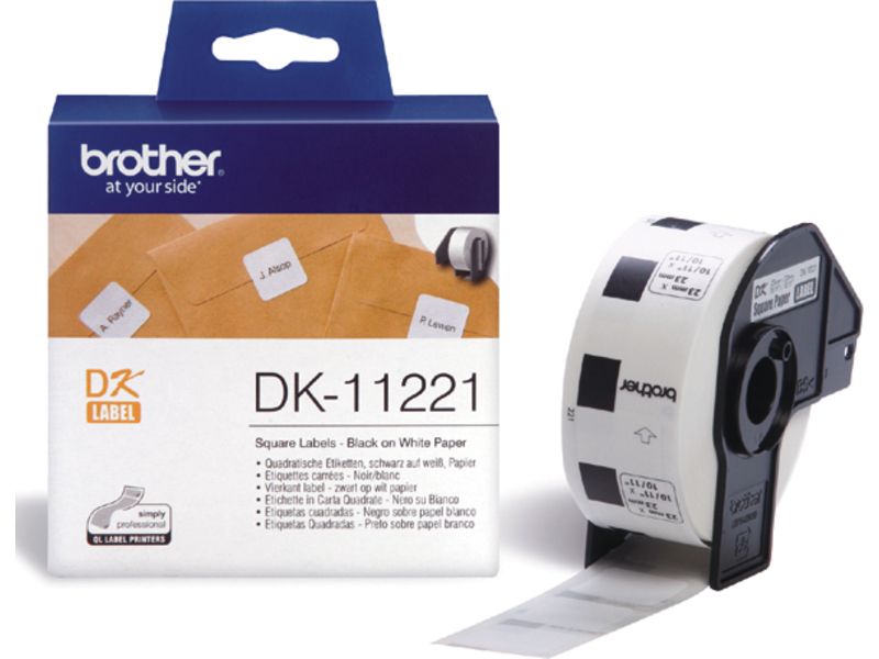 Brother DK-11221 Etiket Zwart op wit (23 mm x 23 mm)