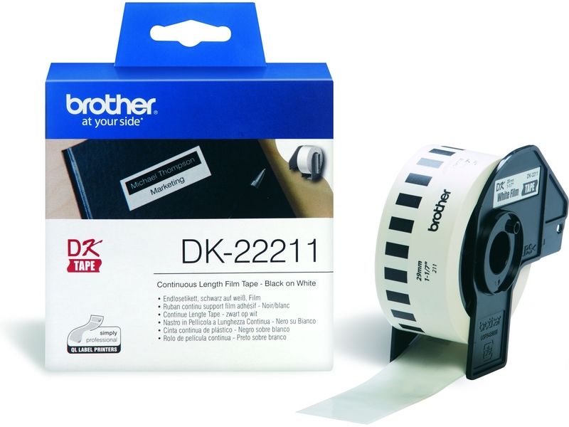 Brother DK-22211 Etiket Zwart op wit (29 mm)
