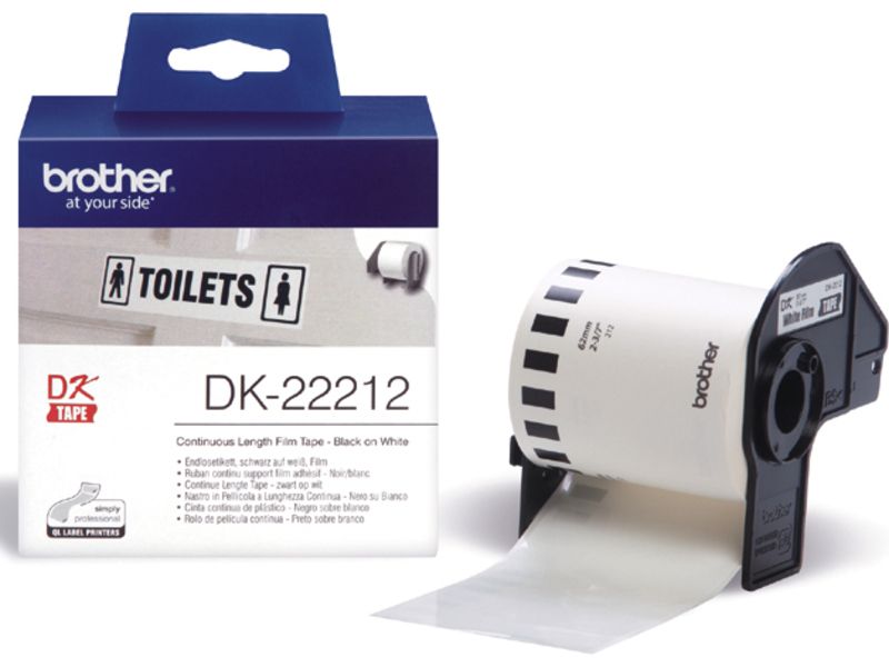 Brother DK-22212 Etiket Zwart op wit (62 mm)