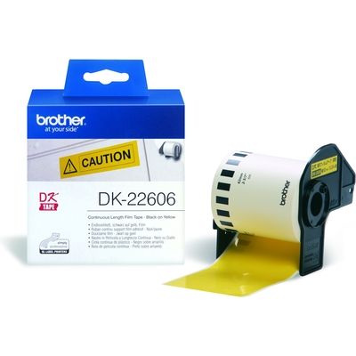 Brother DK-22606 - (62 mm) - Noir sur jaune - Étiquette