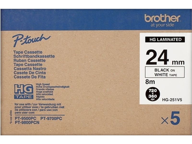 Brother HG-251v5 Tape Zwart op wit (24 mm)