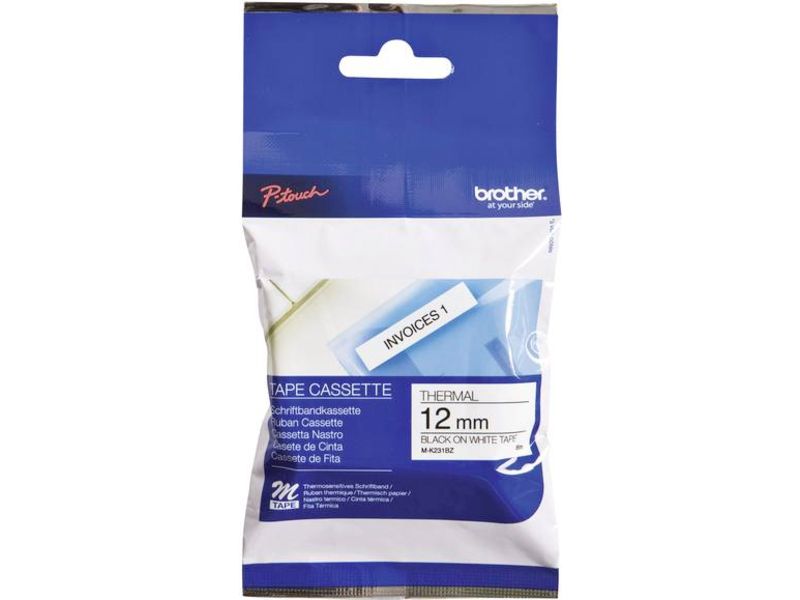 Brother M-K231 Tape Zwart op wit (12 mm)