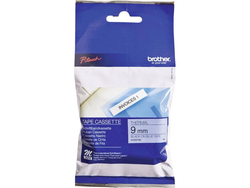 Brother M-K521 Tape Zwart op blauw (9 mm)