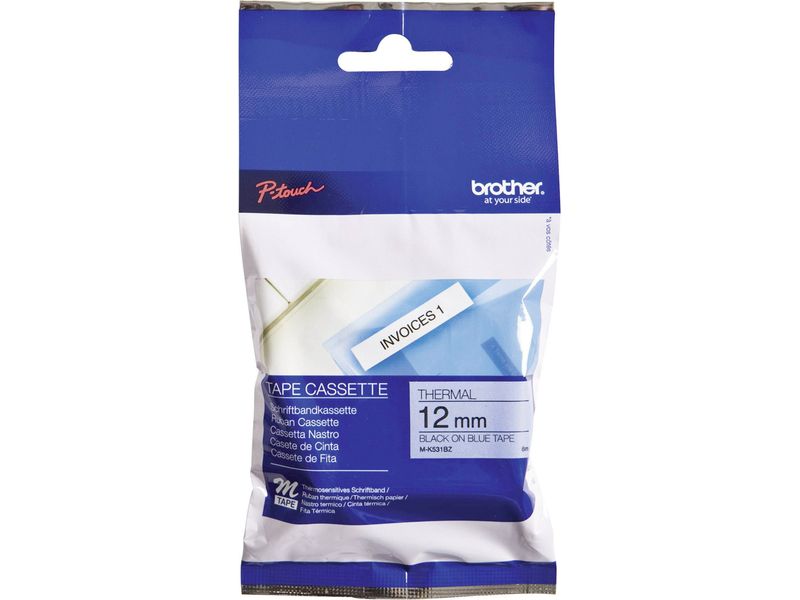 Brother M-K531 Tape Zwart op blauw (12 mm)