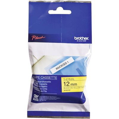 Brother M-K631 - (12 mm) - Noir sur jaune - Ruban