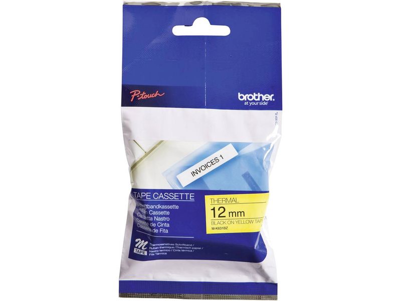 Brother M-K631 Tape Zwart op geel (12 mm)