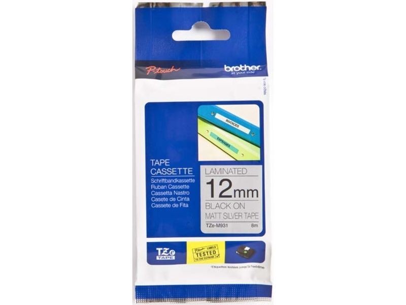 Brother TZe-M931 Tape Zwart op metallic (12 mm)