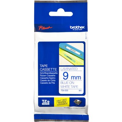 Brother TZe-223 - (9 mm) - Bleu sur blanc - Ruban