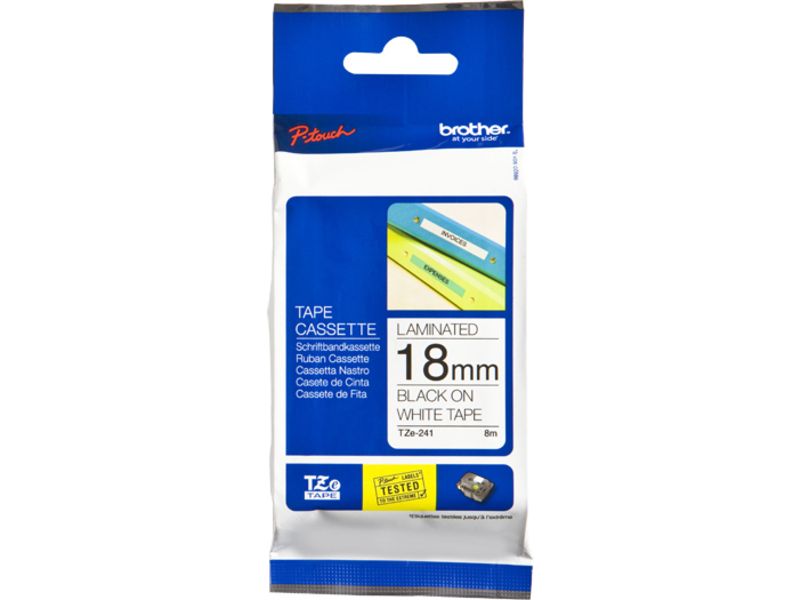 Brother TZe-241 Tape Zwart op wit (18 mm)
