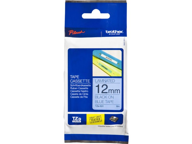 Brother TZe-531 Tape Zwart op blauw (12 mm)