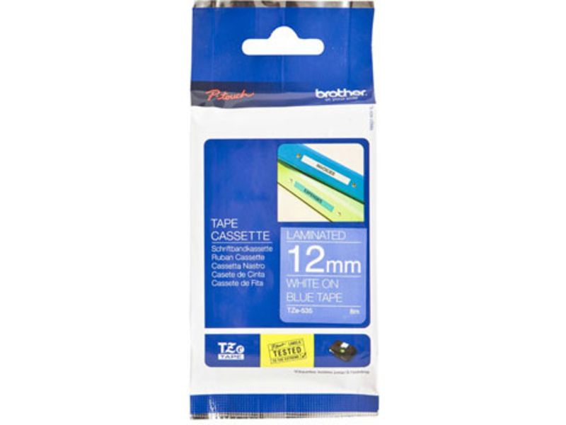 Brother TZe-535 Tape Wit op blauw (12 mm)