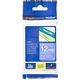 Brother TZe-535 - (12 mm) - Blanc sur bleu - Ruban
