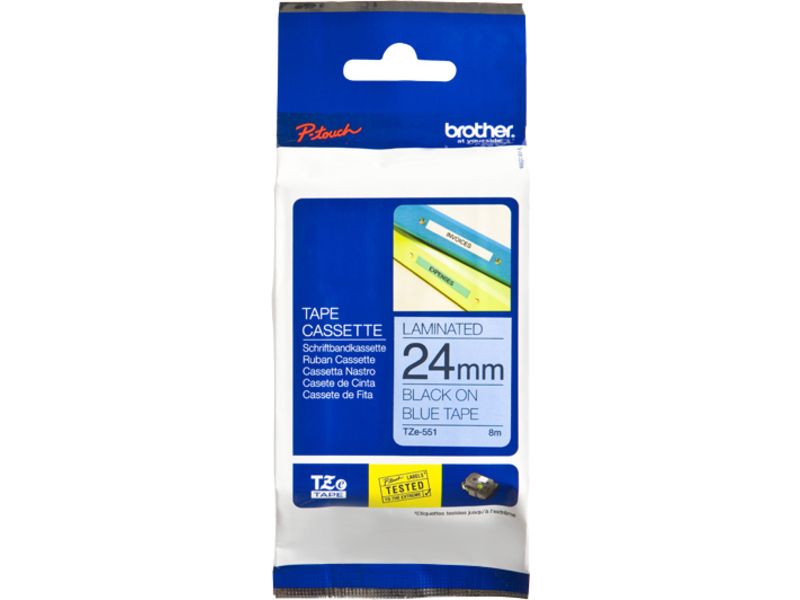Brother TZe-551 Tape Zwart op blauw (24 mm)