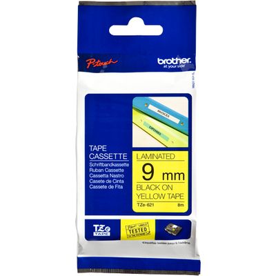 Brother TZe-621 - (9 mm) - Noir sur jaune - Ruban