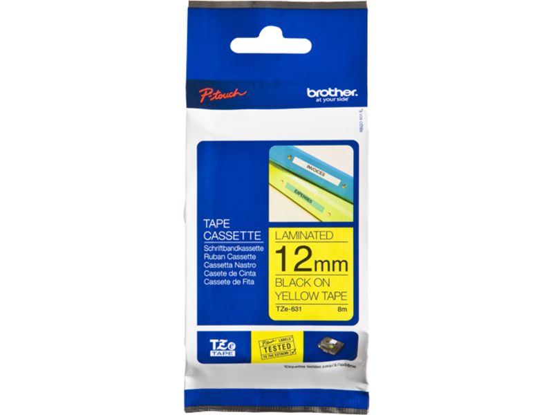 Brother TZe-631 Tape Zwart op geel (12 mm)