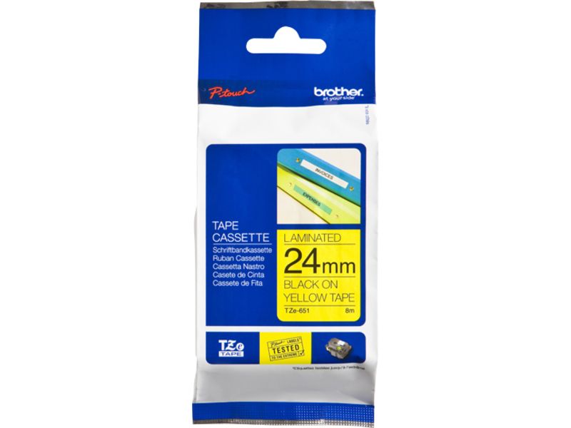 Brother TZe-651 Tape Zwart op geel (24 mm)