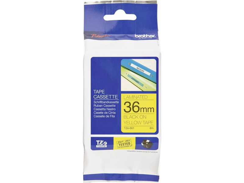 Brother TZe-661 Tape Zwart op geel (36 mm)