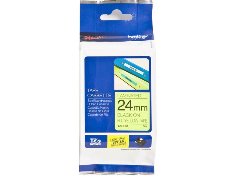 Brother TZe-C51 Tape Zwart op geel (24 mm)