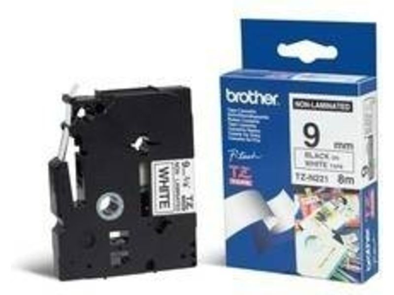 Brother TZe-N221 Tape Zwart op wit (9 mm)