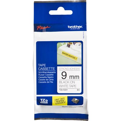 Brother TZe-S221 - (9 mm) - Noir sur blanc - Ruban