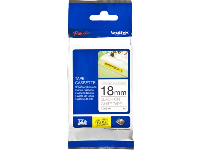 Brother TZe-S241 Tape Zwart op wit (18 mm)